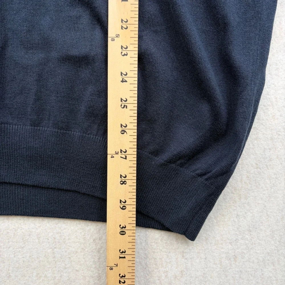 Banana Republic Men XL Navy Blue Silk Cotton Cashmere V-Neck Sweater 606323-01-1